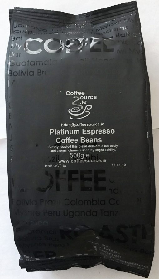 Platinum Espresso Coffee Beans 500g